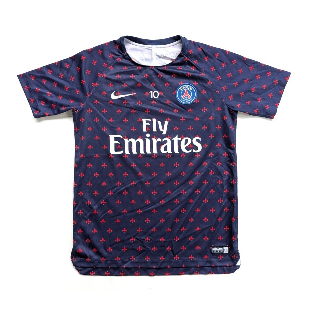 YOUTH LARGE Paris Saint Germain Nike Soccer Jersey Pre Match Fleur De Lis 2018